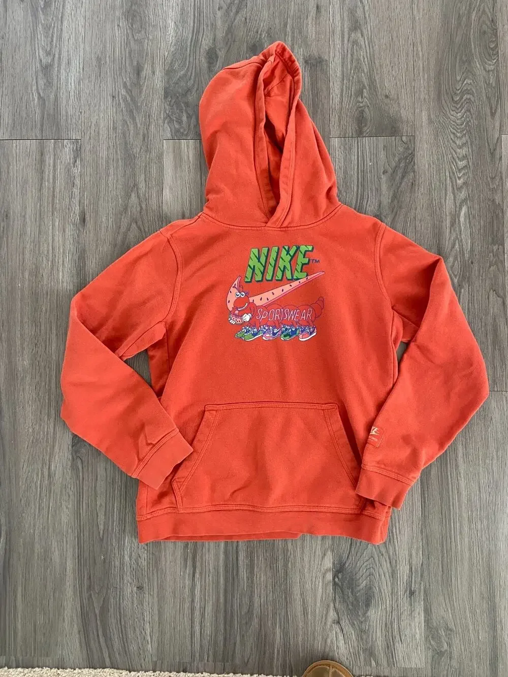 Nike Sweatshirt Women's XL Sportswear Club Yeah Mantra Orange Big Kids' Pullover
